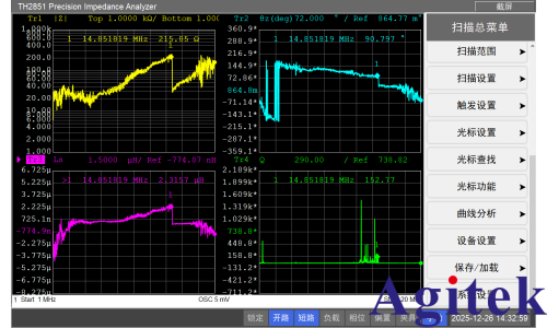阻抗分析仪TH2851+CS-4电感值(频响)测试(图13) 阻抗分析仪TH2851+CS-4电感值(频响)测试(图13)