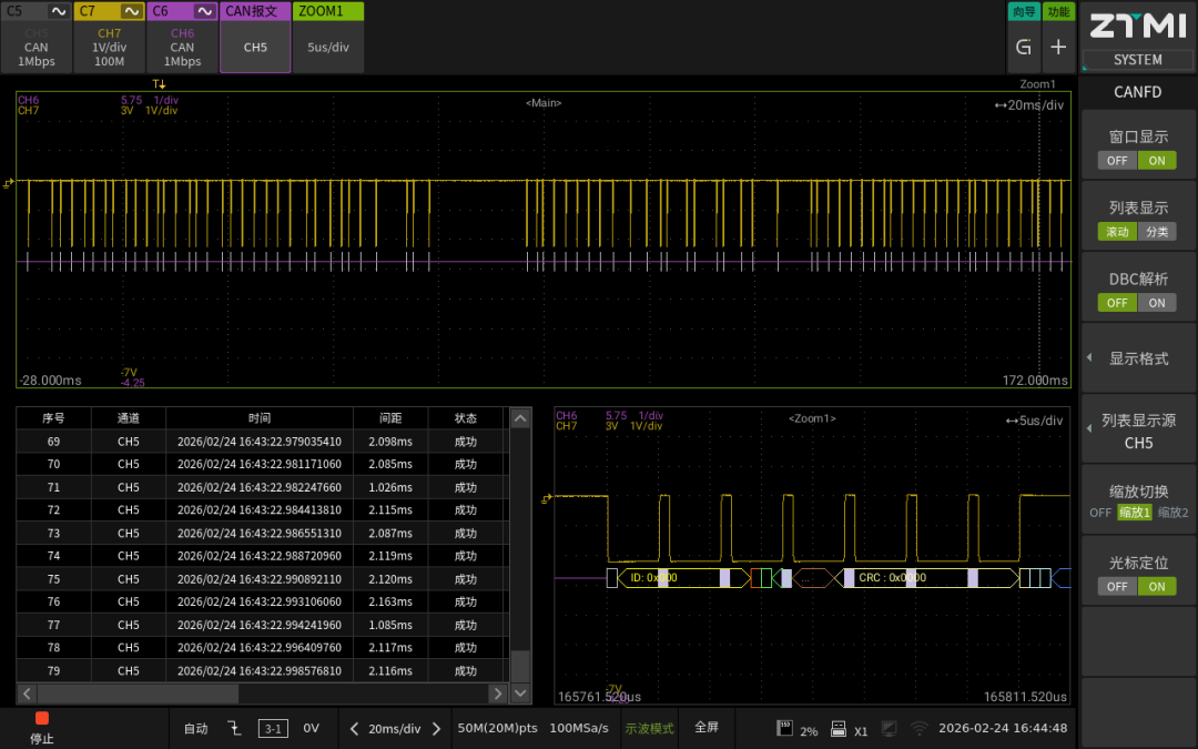 一台ZDL示波记录仪能覆盖多少CAN总线测试需求?(图10) 一台ZDL示波记录仪能覆盖多少CAN总线测试需求?(图10)